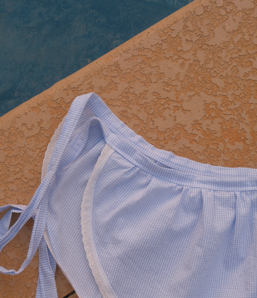 All American Wrap Skirt in Powder Blue