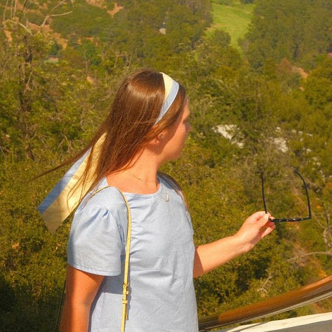 Far Out Headband in Powder Blue & Limoncello