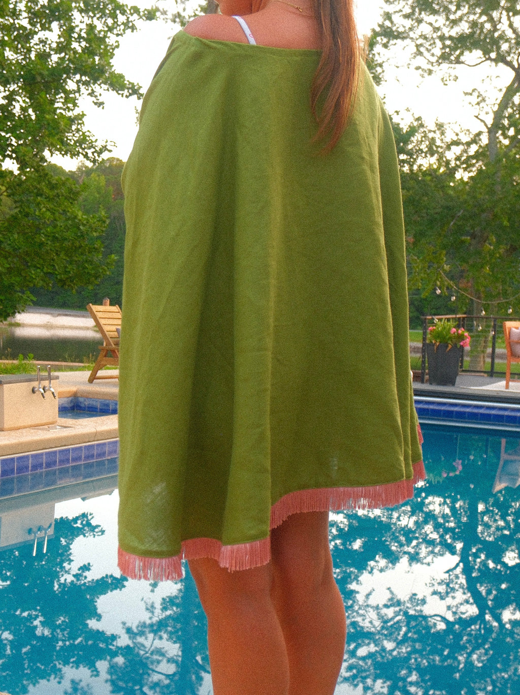 Cool Auntie Poolside Cape in Grasshopper Green