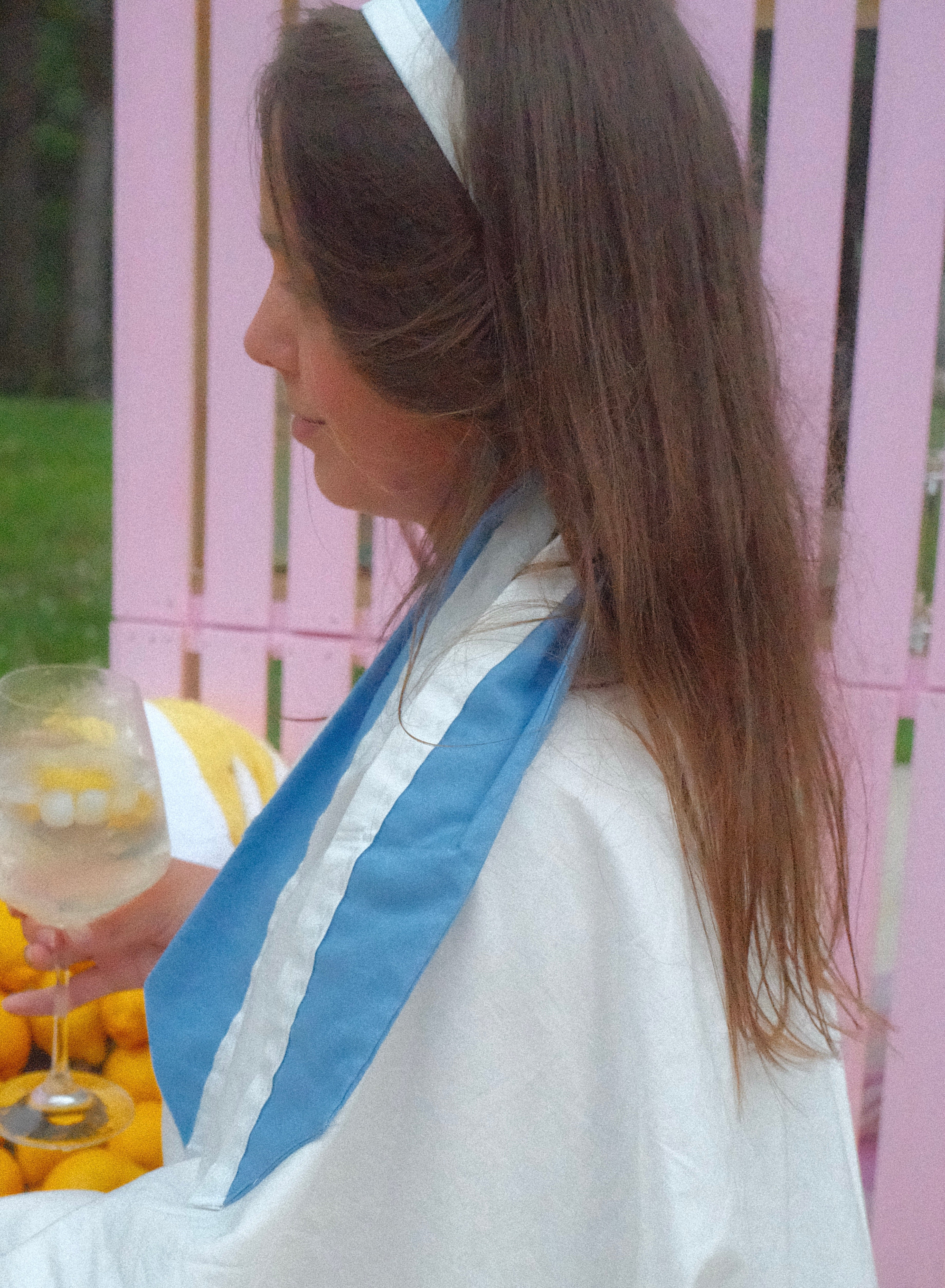 Far Out Headband in Provence Blue & Cream
