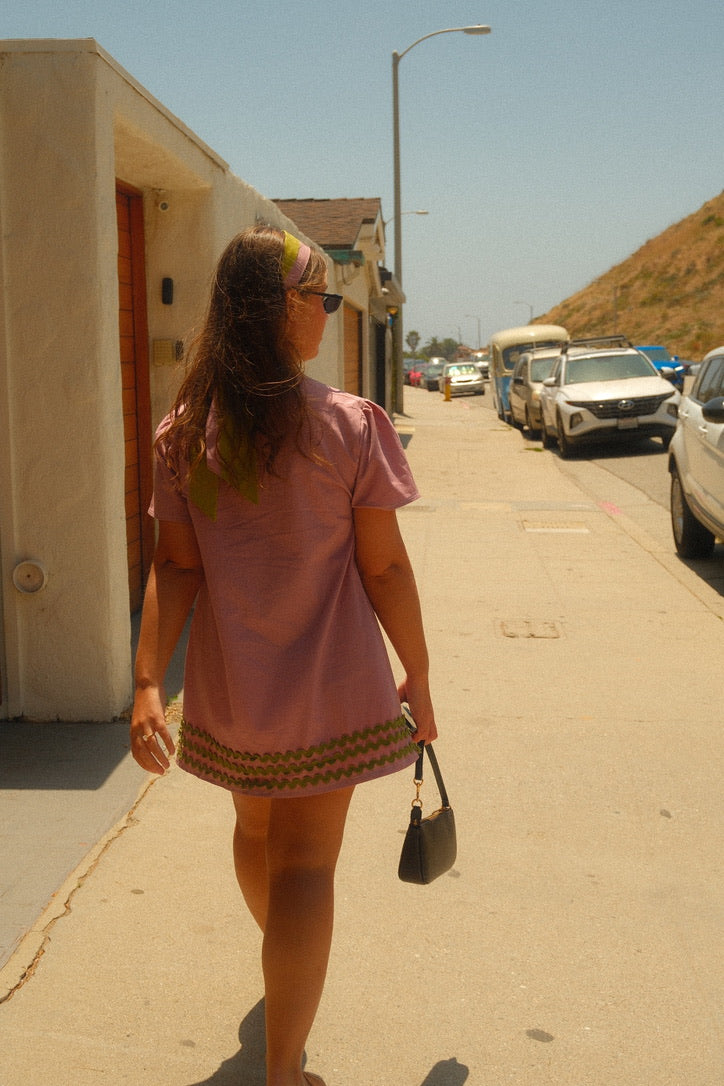 Nomad Mini Dress in Rosy Pink