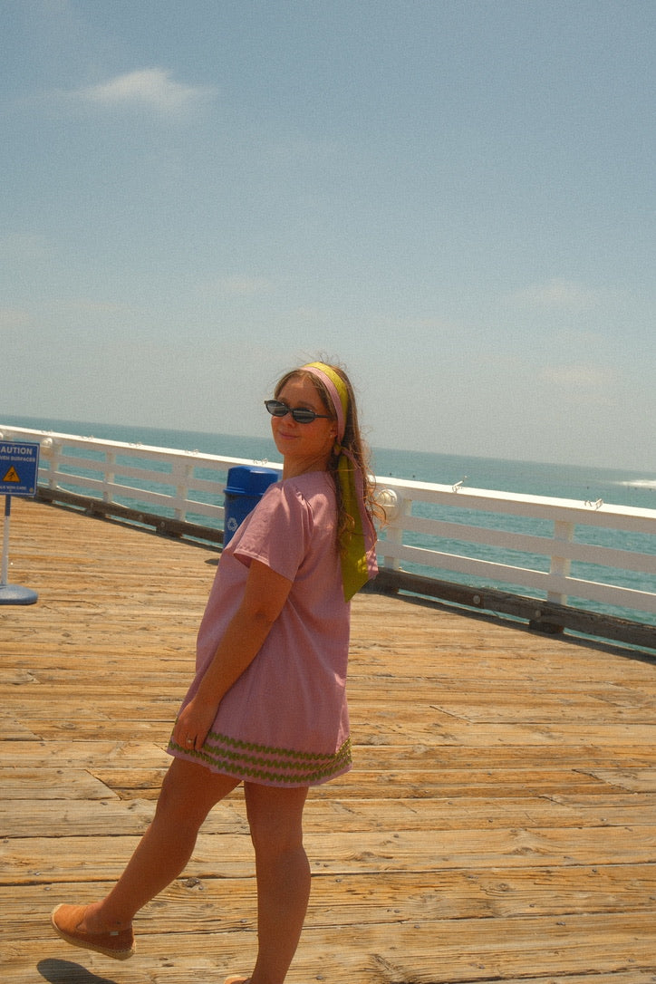 Nomad Mini Dress in Rosy Pink