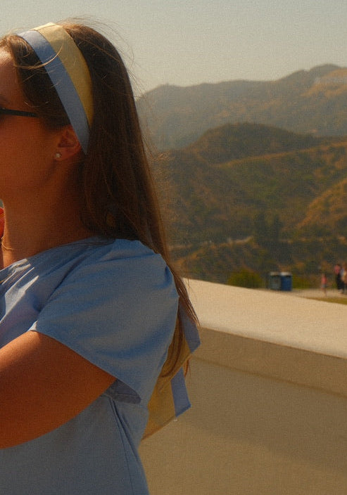 Far Out Headband in Powder Blue & Limoncello