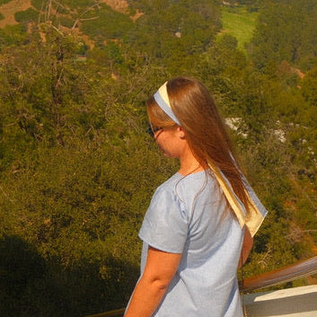 Far Out Headband in Powder Blue & Limoncello